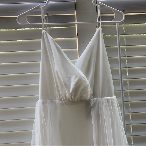 FASHION NOVA White tulle maxi wedding dress, NWT - Picture 10 of 11